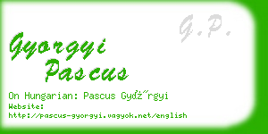 gyorgyi pascus business card